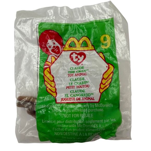 NWB TY Tennie Claude the Crab #9 in Package Circa 1999 - Picture 1 of 2